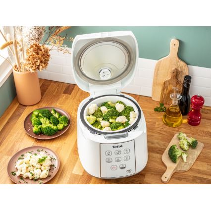 Tefal - Kuhalnik za riž 8v1 EASY COOK 750W/230V 5 l bela