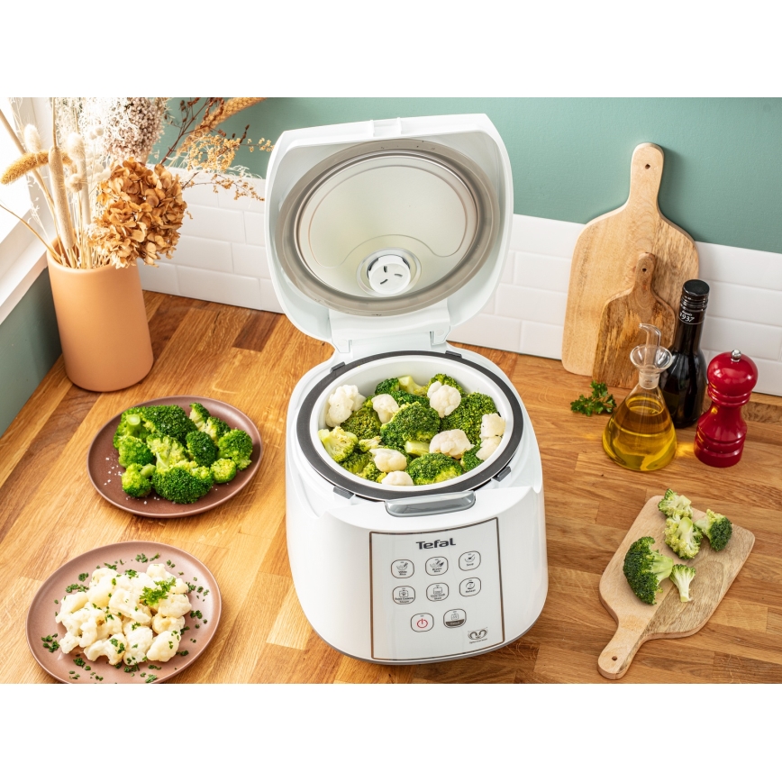 Tefal - Kuhalnik za riž 8v1 EASY COOK 750W/230V 5 l bela