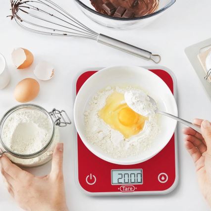 Tefal - Kuhinjska tehtnica OPTISS 2xAAA rdeča