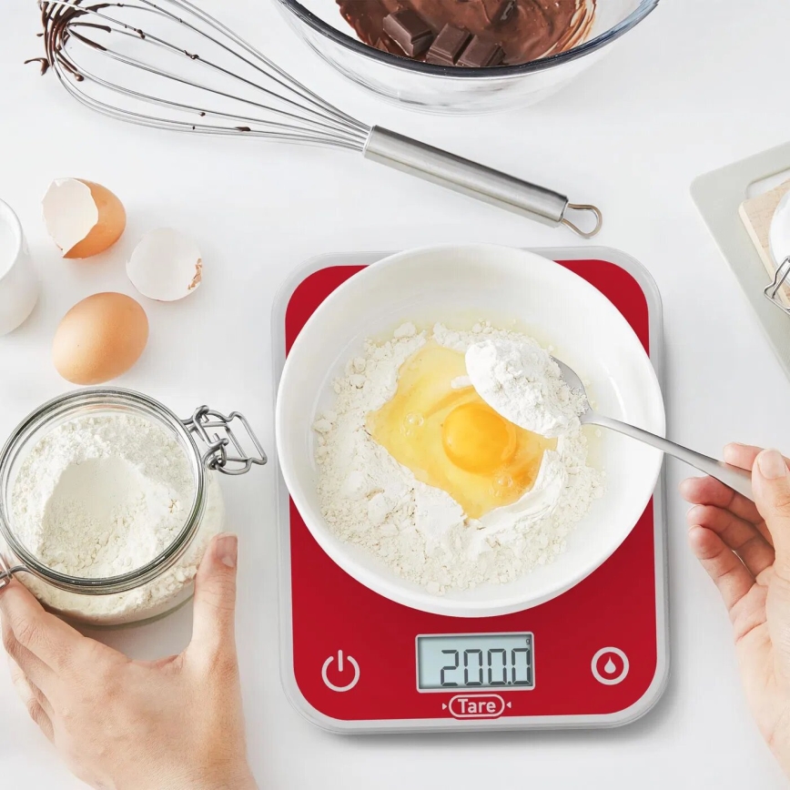 Tefal - Kuhinjska tehtnica OPTISS 2xAAA rdeča