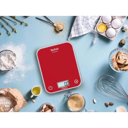 Tefal - Kuhinjska tehtnica OPTISS 2xAAA rdeča