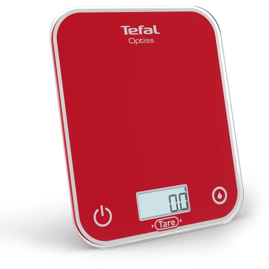 Tefal - Kuhinjska tehtnica OPTISS 2xAAA rdeča
