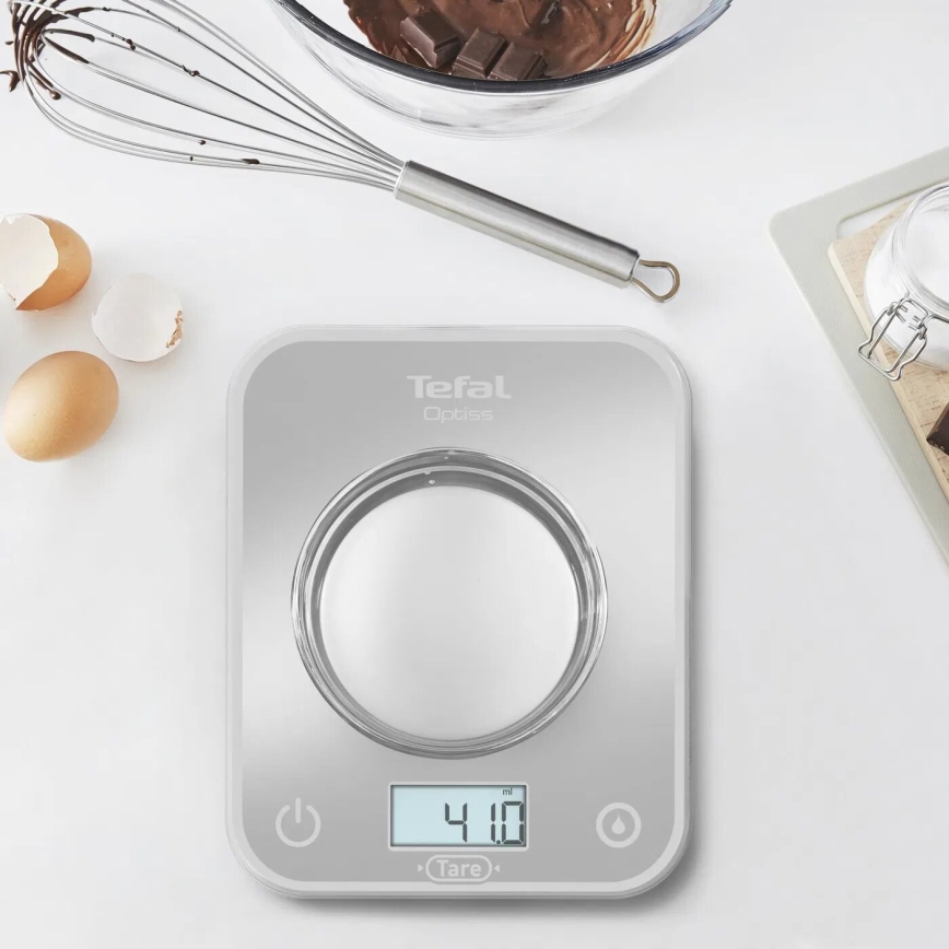 Tefal - Kuhinjska tehtnica OPTISS 2xAAA siva