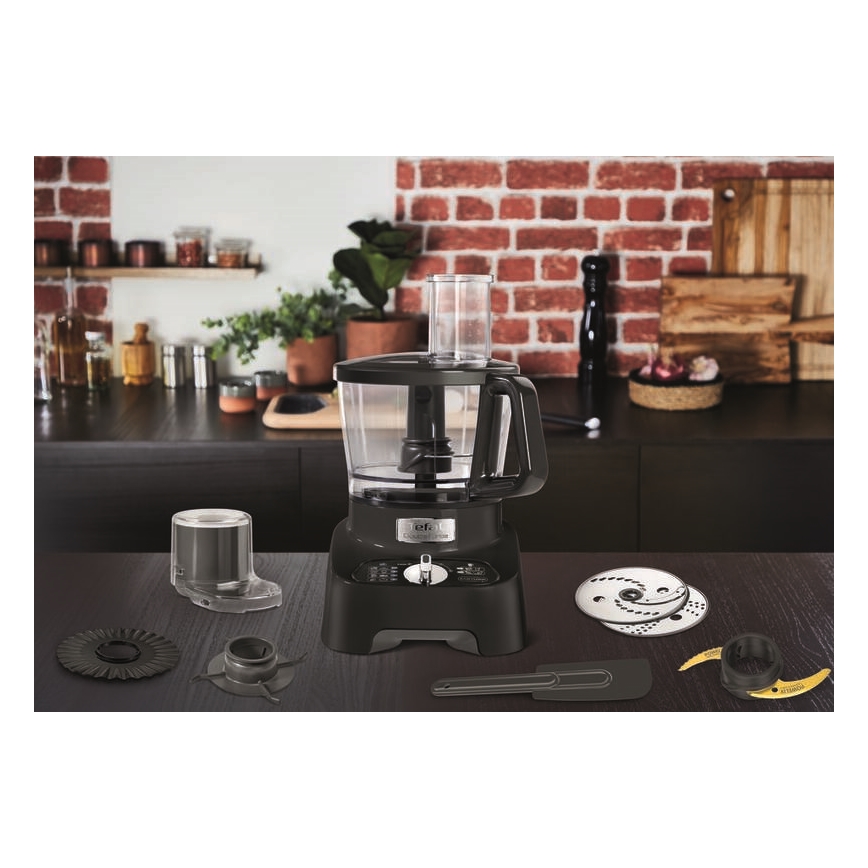 Tefal - Kuhinjski robot DOUBLE FORCE 1000W/230V črna