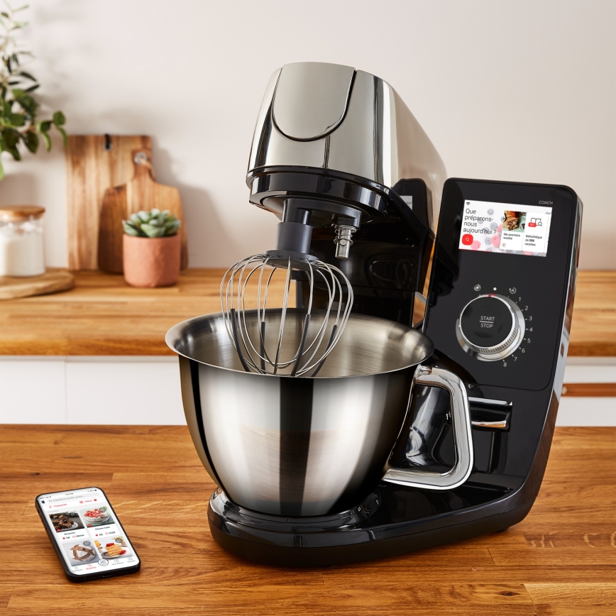 Tefal - Kuhinjski robot z vgrajeno tehtnico I-COACH TOUCH 1200W/230V nerjaveče jeklo