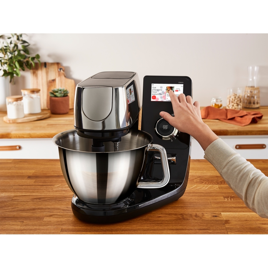 Tefal - Kuhinjski robot z vgrajeno tehtnico I-COACH TOUCH 1200W/230V nerjaveče jeklo