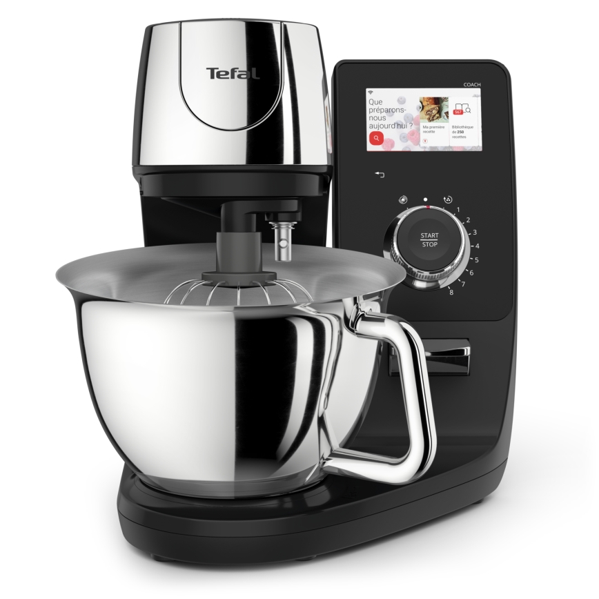 Tefal - Kuhinjski robot z vgrajeno tehtnico I-COACH TOUCH 1200W/230V nerjaveče jeklo