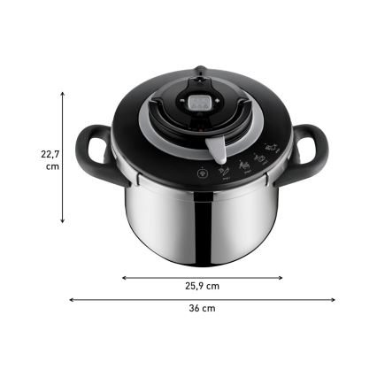 Tefal - Lonec na pritisk 6 l CLIPSO+ CHEF nerjaveče jeklo