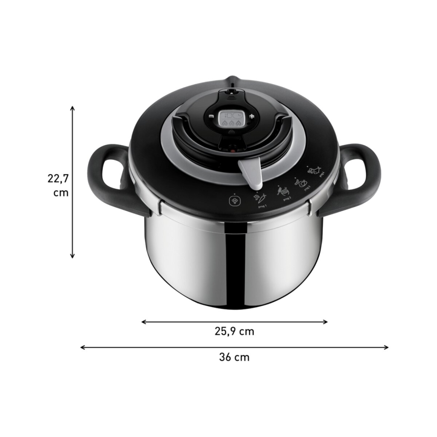 Tefal - Lonec na pritisk 6 l CLIPSO+ CHEF nerjaveče jeklo