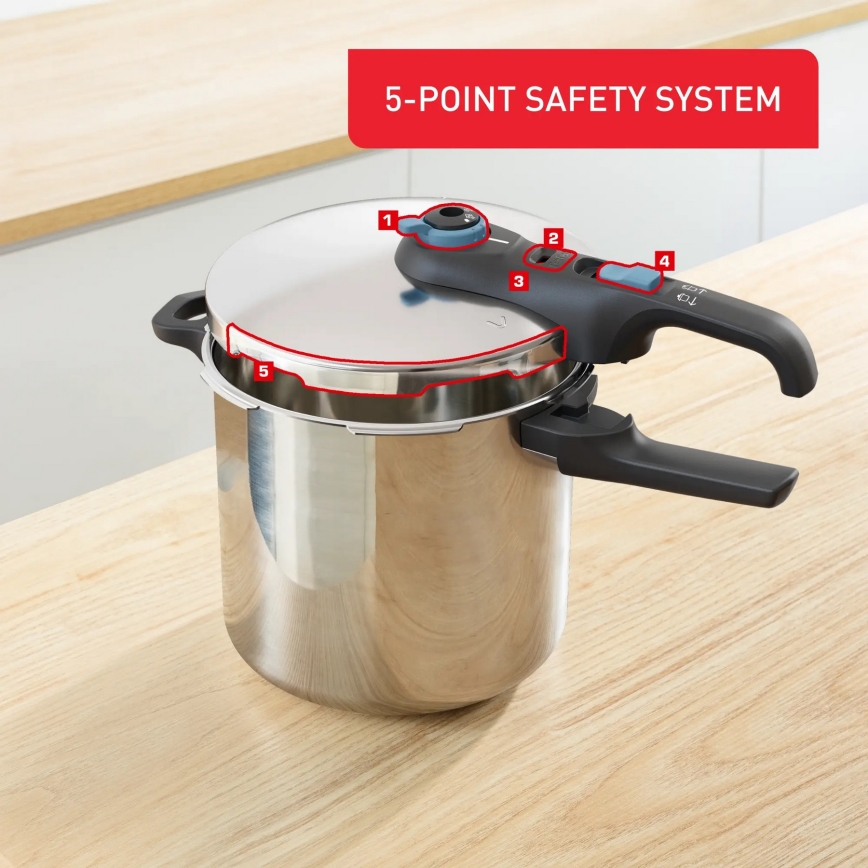 Tefal - Lonec na pritisk 8 l SECURE TRENDY nerjaveče