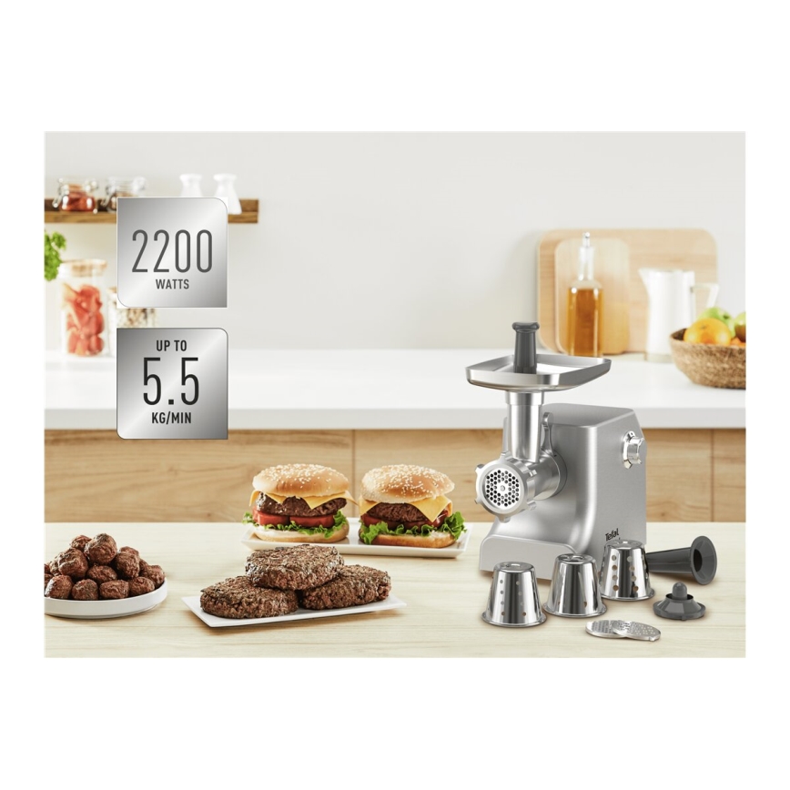 Tefal - Mlinček za meso 8v1 2200W/230V srebrna