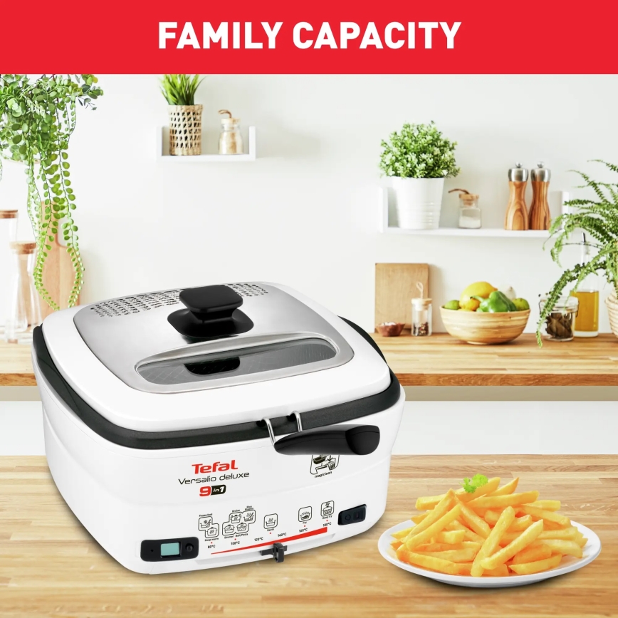 Tefal - Multifunkcijski cvrtnik 9v1 VERSALIO DE LUXE 1600W/230V 2 l bela