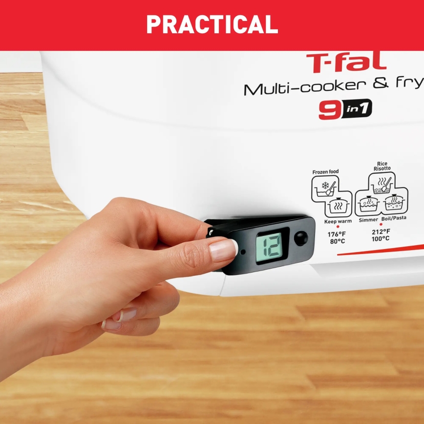 Tefal - Multifunkcijski cvrtnik 9v1 VERSALIO DE LUXE 1600W/230V 2 l bela