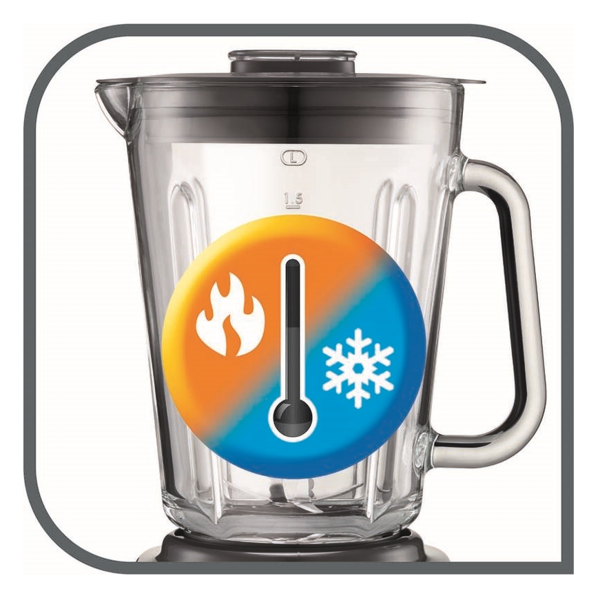 Tefal - Namizni mešalnik 2 l PERFECTMIX+ 1200W/230V mat krom/črna