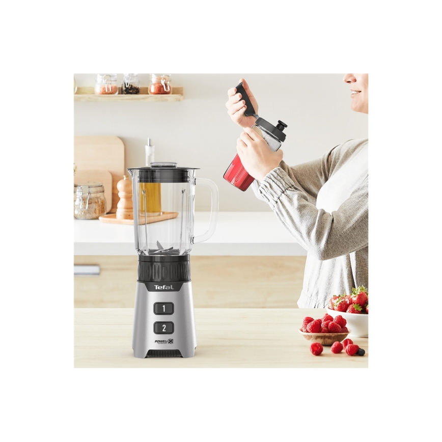 Tefal - Namizni mešalnik BLENDFORCE 400W/230V nerjaveče jeklo/črna