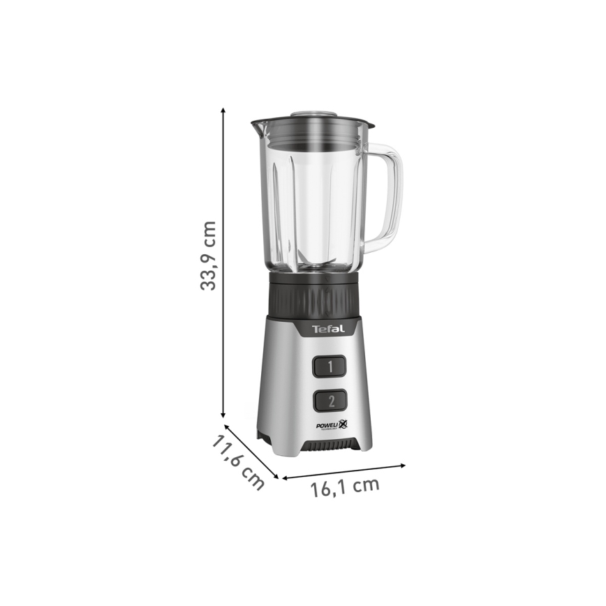 Tefal - Namizni mešalnik BLENDFORCE 400W/230V nerjaveče jeklo/črna