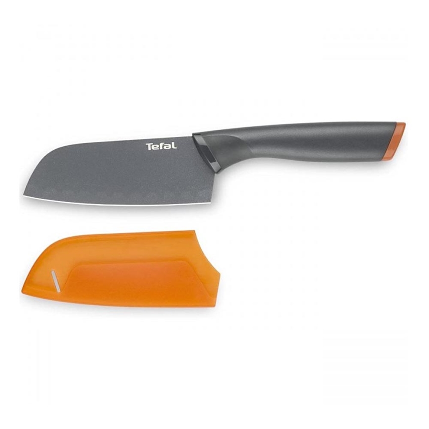 Tefal - Nož iz nerjavečega jekla santoku FRESH KITCHEN 12 cm siva/oranžna