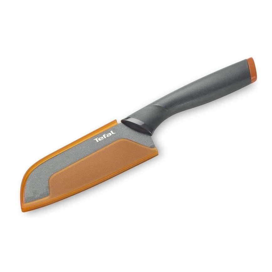 Tefal - Nož iz nerjavečega jekla santoku FRESH KITCHEN 12 cm siva/oranžna
