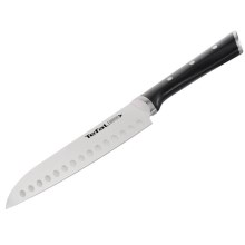 Tefal - Nož iz nerjavečega jekla santoku ICE FORCE 18 cm krom/črna