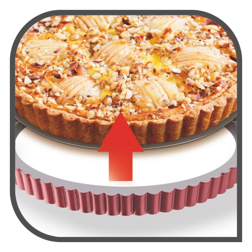 Tefal - Oblika za torto s snemljivim dnom DELIBAKE 28 cm rdeča