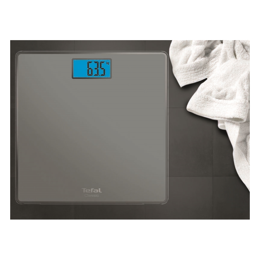 Tefal - Osebna tehtnica CLASSIC 2xAAA siv