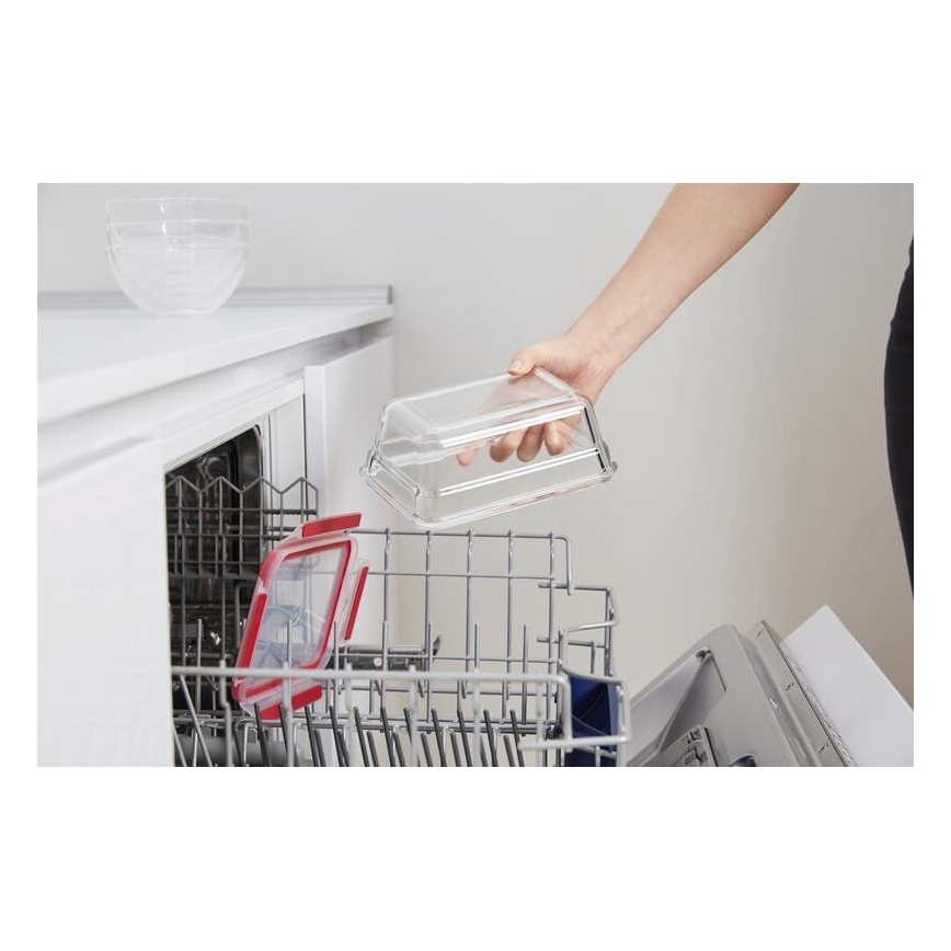 Tefal - Posoda za hrano 0,85 l MSEAL GLASS rdeč/steklo
