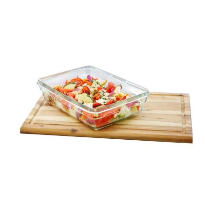 Tefal - Posoda za živila 0,45 l MSEAL GLASS rdeča/steklo