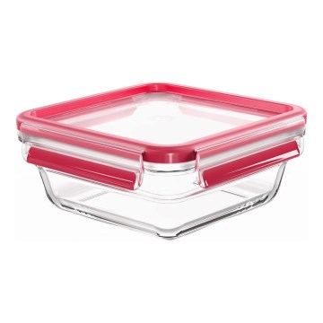 Tefal - Posoda za živila 0,8 l MSEAL GLASS rdeča/steklo