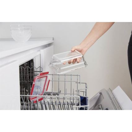 Tefal - Posoda za živila 0,85 l MSEAL GLASS rdeča/steklo