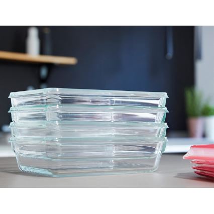Tefal - Posoda za živila 1,3 l MSEAL GLASS rdeča/steklo