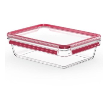 Tefal - Posoda za živila 2 l MSEAL GLASS rdeča/steklo