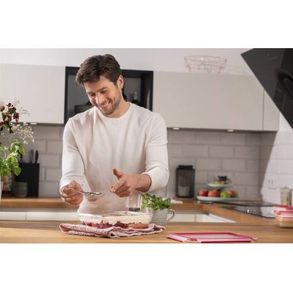Tefal - Posoda za živila 2 l MSEAL GLASS rdeča/steklo