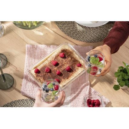 Tefal - Posoda za živila 2 l MSEAL GLASS rdeča/steklo
