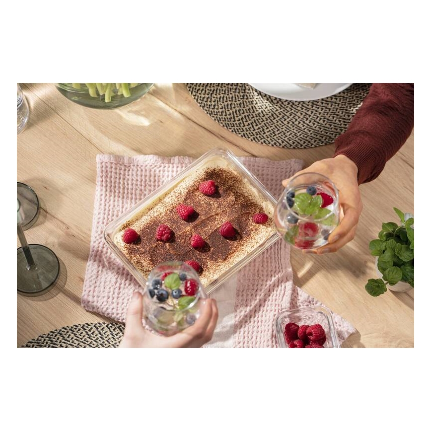 Tefal - Posoda za živila 2 l MSEAL GLASS rdeča/steklo