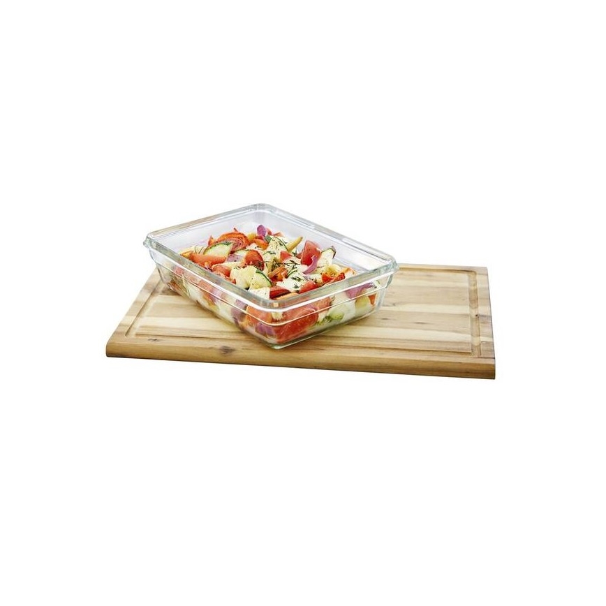 Tefal - Posoda za živila 2 l MSEAL GLASS rdeča/steklo