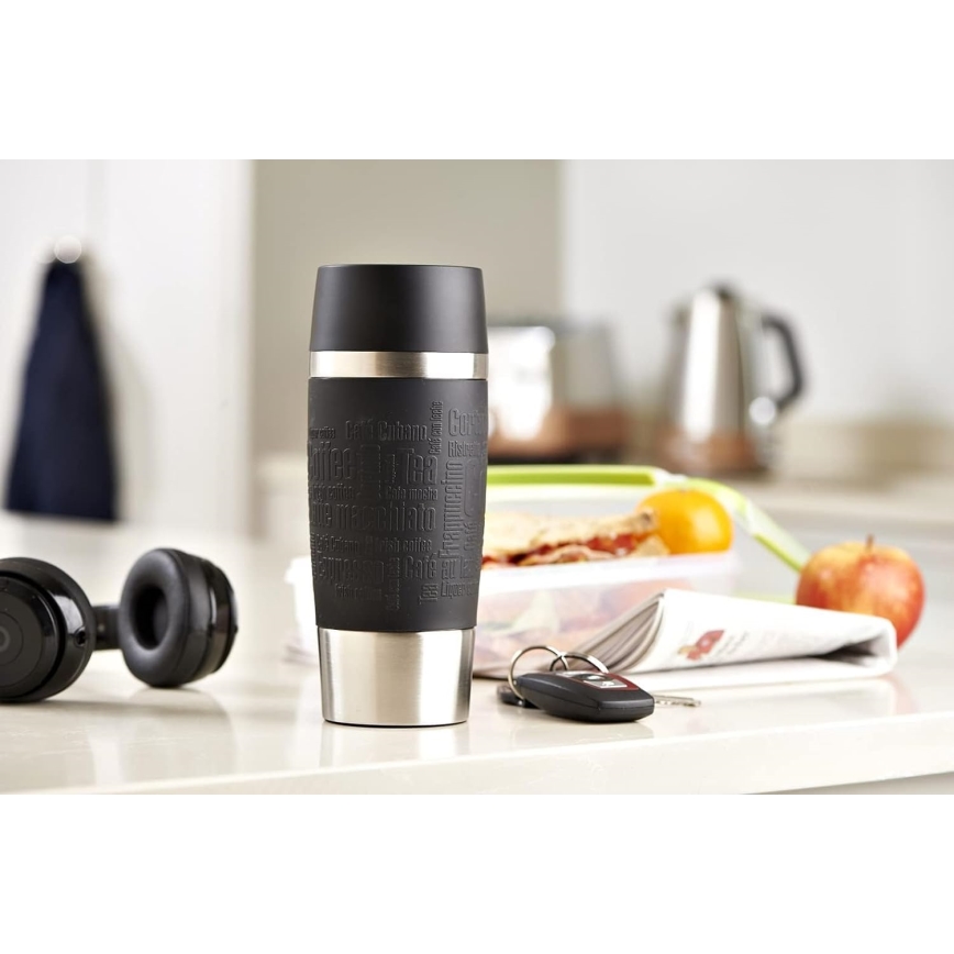 Tefal - Potovalna skodelica 360 ml TRAVEL MUG nerjaveče jeklo/črna