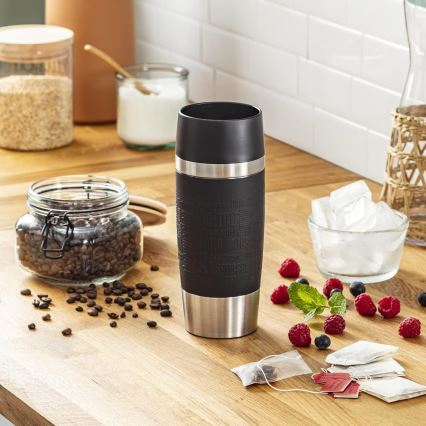 Tefal - Potovalna skodelica 360 ml TRAVEL MUG nerjaveče jeklo/črna