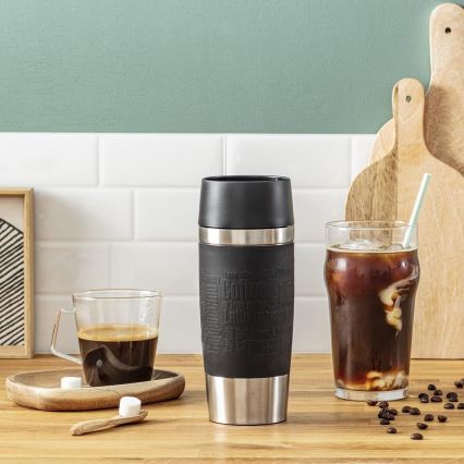 Tefal - Potovalna skodelica 360 ml TRAVEL MUG nerjaveče jeklo/črna