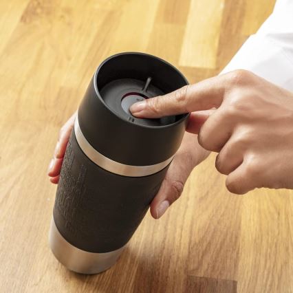 Tefal - Potovalna skodelica 360 ml TRAVEL MUG nerjaveče jeklo/črna