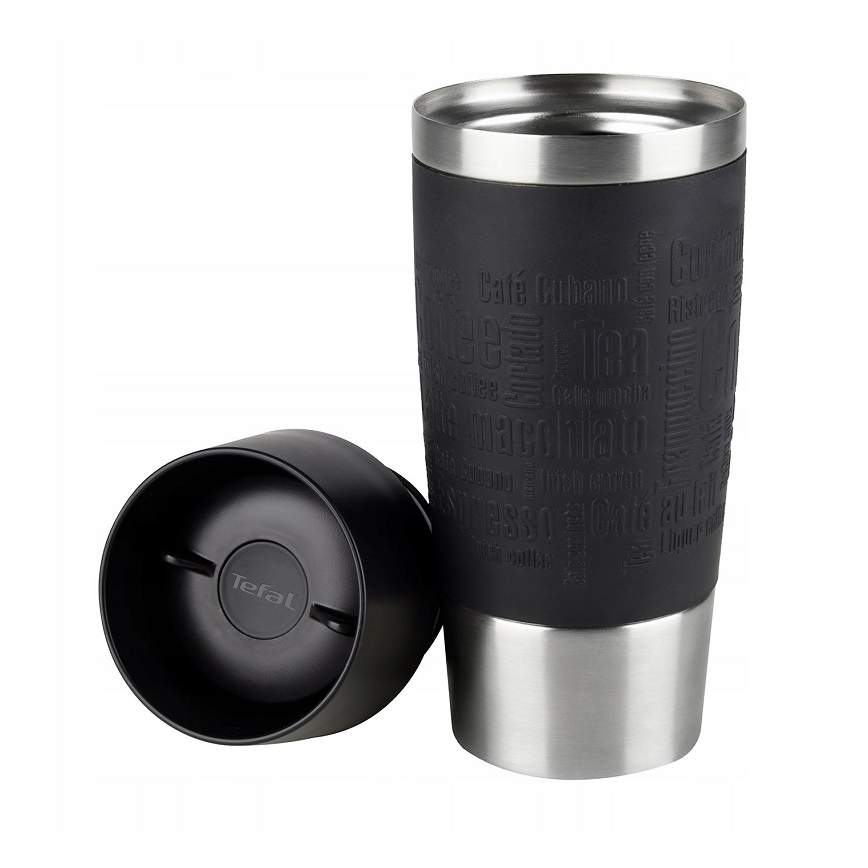 Tefal - Potovalna skodelica 360 ml TRAVEL MUG nerjaveče jeklo/črna