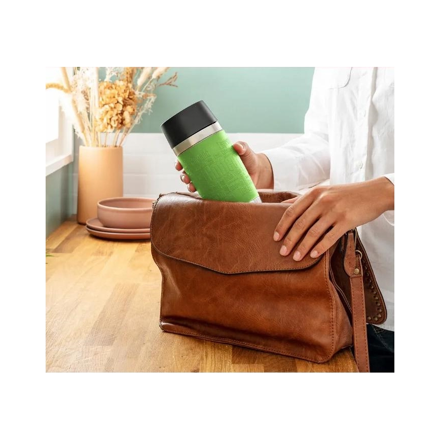 Tefal - Potovalna skodelica 360 ml TRAVEL MUG nerjaveče jeklo/zelena