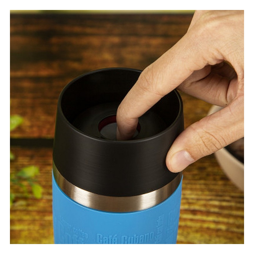Tefal - Potovalna skodelica 360 ml TRAVEL MUG nerjaveče/svetlo modra