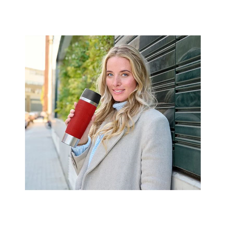Tefal - Potovalna skodelica 500 ml TRAVEL MUG nerjaveče/rdeča