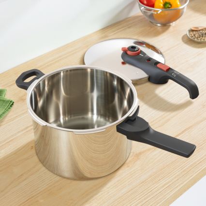 Tefal - Pritiskovni lonec 6 l SECURE TRENDY + komplet 5 kosov INGENIO EMOTION