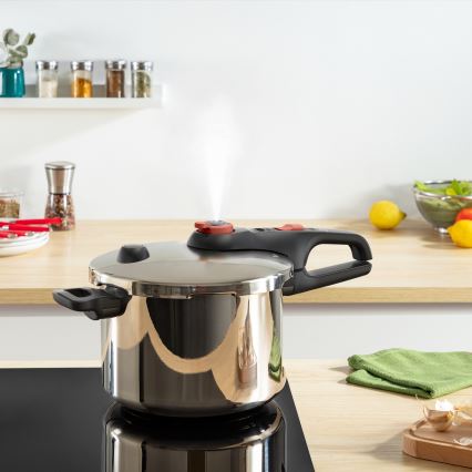 Tefal - Pritiskovni lonec 6 l SECURE TRENDY + komplet 5 kosov INGENIO EMOTION