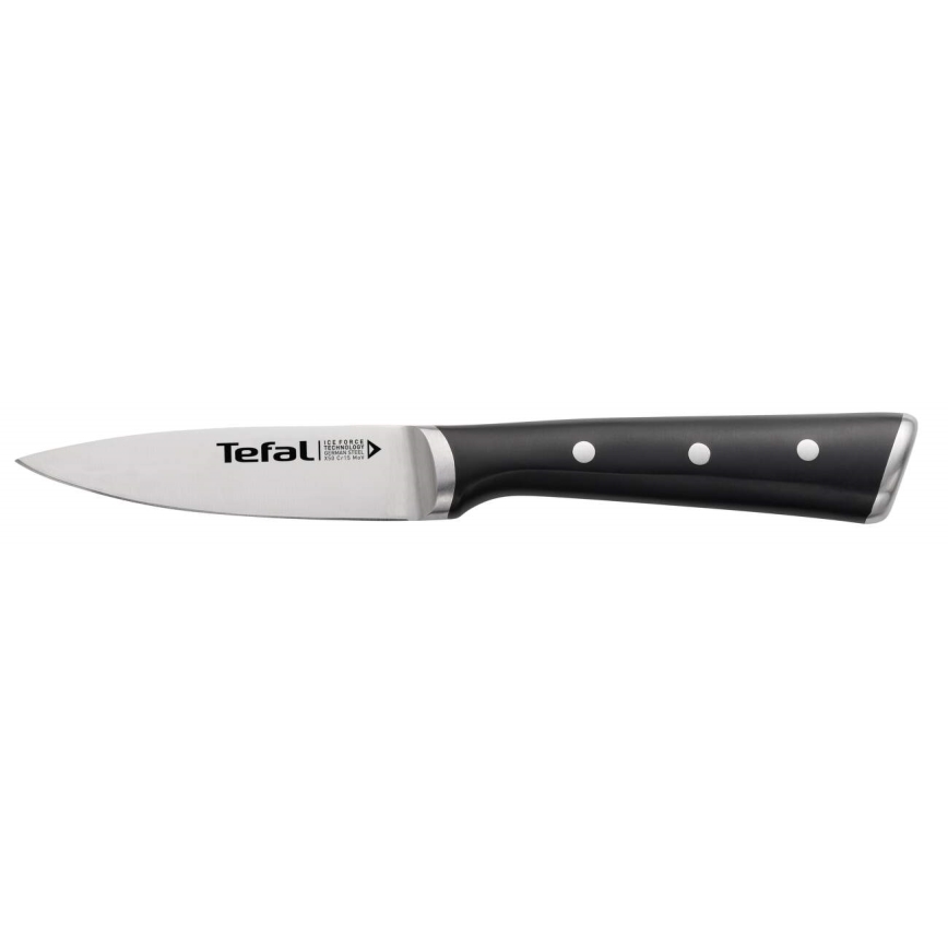 Tefal - Rezbarski nož iz nerjavečega jekla ICE FORCE 9 cm sijajni krom/črna