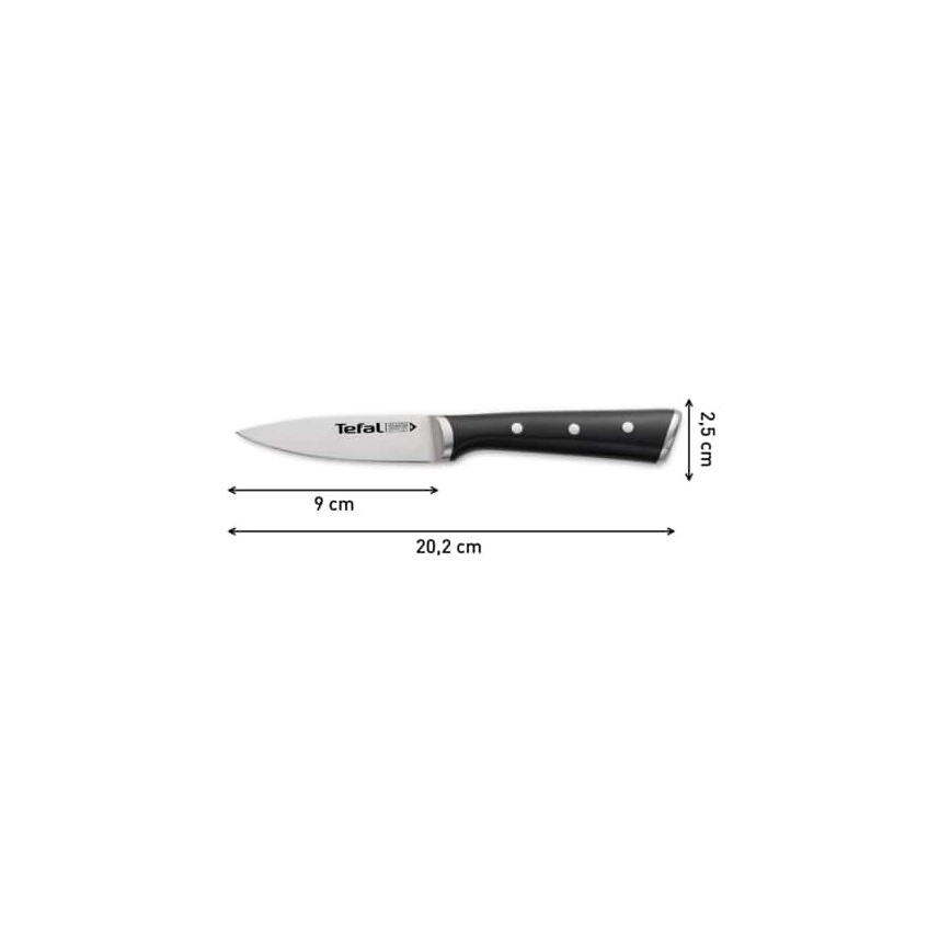Tefal - Rezbarski nož iz nerjavečega jekla ICE FORCE 9 cm sijajni krom/črna