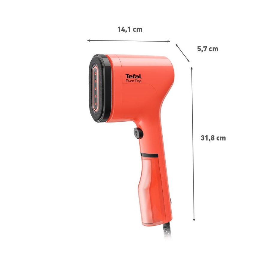 Tefal - Ročni parni stroj za perilo PURE POP 1300W/230V rdeč