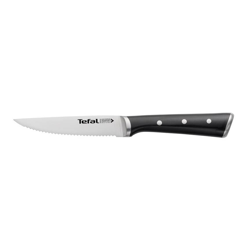 Tefal - SET 4x Nož za zrezke iz nerjavečega jekla ICE FORCE 11 cm sijajni krom/črna