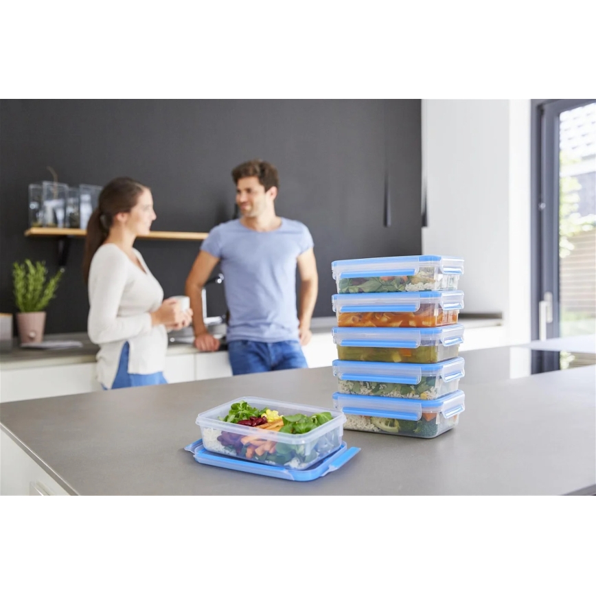 Tefal - SET 6x Posoda za hrano 0,8 l MASTER SEAL FRESH modra